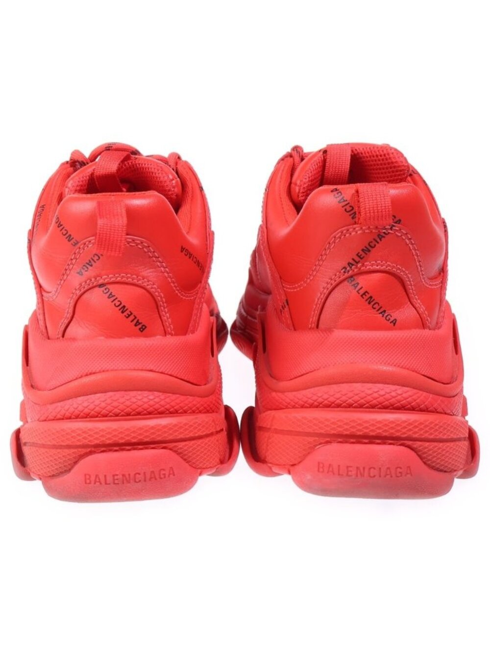 Balenciaga Triple S Trainers Low Cut Sneakers Red - Picture 3 of 6